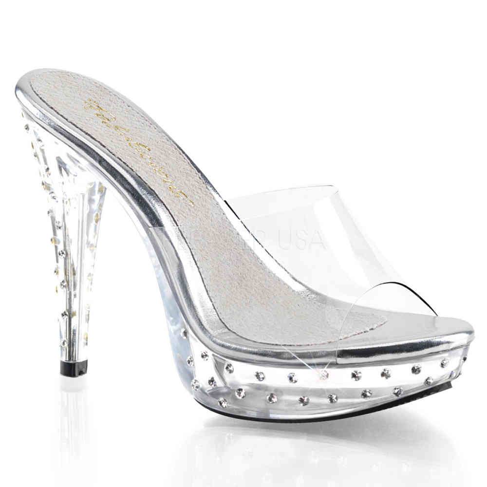 Fabulicious - COCKTAIL501SDT Mules à talon - Transparent/Couleur argent Product image